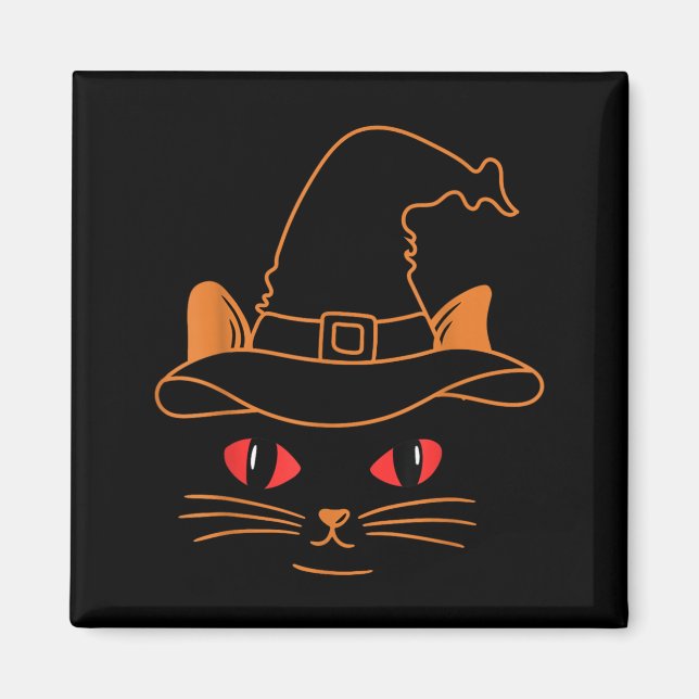 Black Cat Face Halloween Costume Magnet (Front)