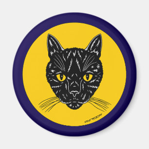 Black Cat Face Magnet