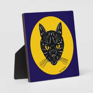Black Cat Face Plaque