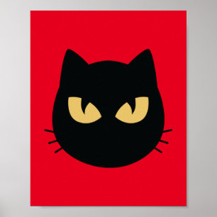 Black Cat face  Poster