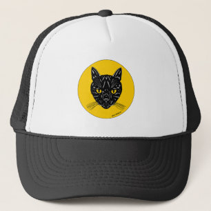 Black Cat Face Trucker Hat