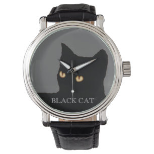 black cat face watch