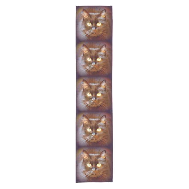 black cat faces short table runner (Front)