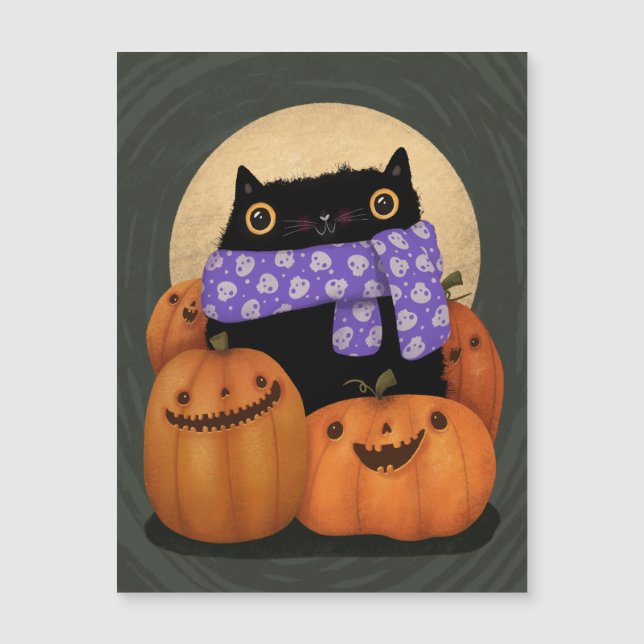 Black Cat Fall Season Happy Halloween (Front)