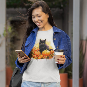 Black Cat Fall T-Shirt