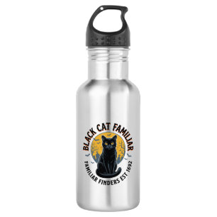Black Cat Familiar Vintage Halloween Rescue Design 532 Ml Water Bottle