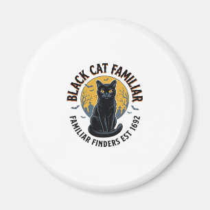 Black Cat Familiar Vintage Halloween Rescue Design Magnet
