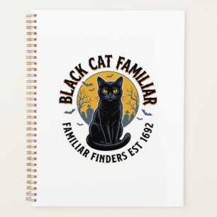 Black Cat Familiar Vintage Halloween Rescue Design Planner