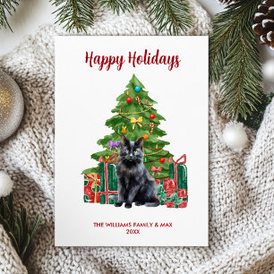 Black Cat Family Christmas Holiday Card