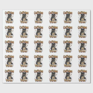 Black Cat Fantasy Warrior T-Shirt Wrapping Paper