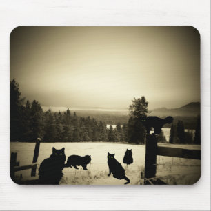 Black Cat Farm Mouse Pad