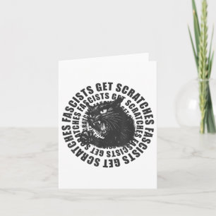 Black Cat Fascists Get Scratches Funny Cat Meme Ca Card