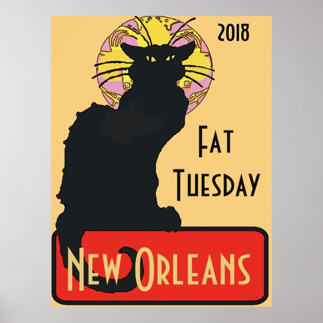 Black Cat, Fat Tuesday, edit text Poster (Front)