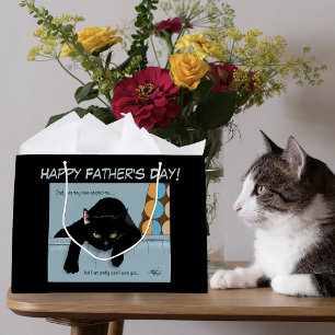 Black Cat Father's Day Large Gift Bag