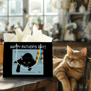 Black Cat Father's Day Large Gift Bag