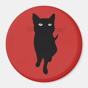 Black cat feline gothic kitty magnet