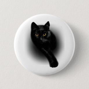 Black Cat Filing Nails 6 Cm Round Badge