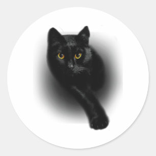 Black Cat Filing Nails Classic Round Sticker