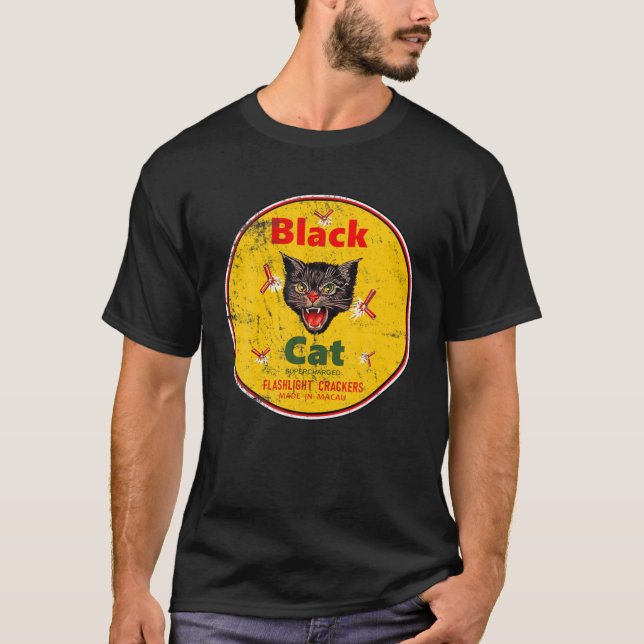 Black Cat Firecrackers T-Shirt (Front)