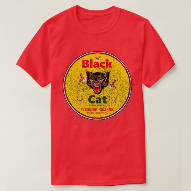 Black Cat firecrackers  T-Shirt (Design Front)