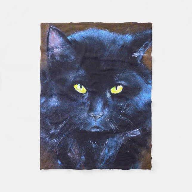 Black Cat Fleece Blankets (Front)