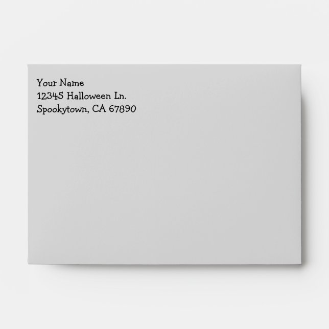 Black Cat Flying School Halloween A6 Envelope (Front)