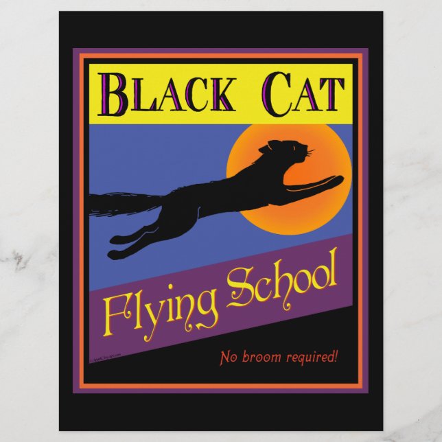 Black Cat Flying School Halloween Flyer (Front)
