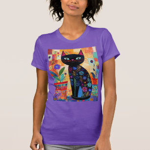 Black cat folk art T-Shirt