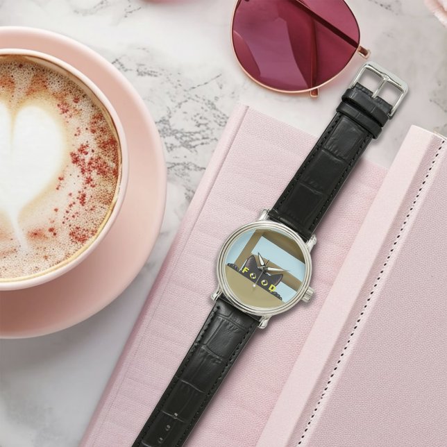 Black Cat Food Funny Watch (Creator Uploaded)