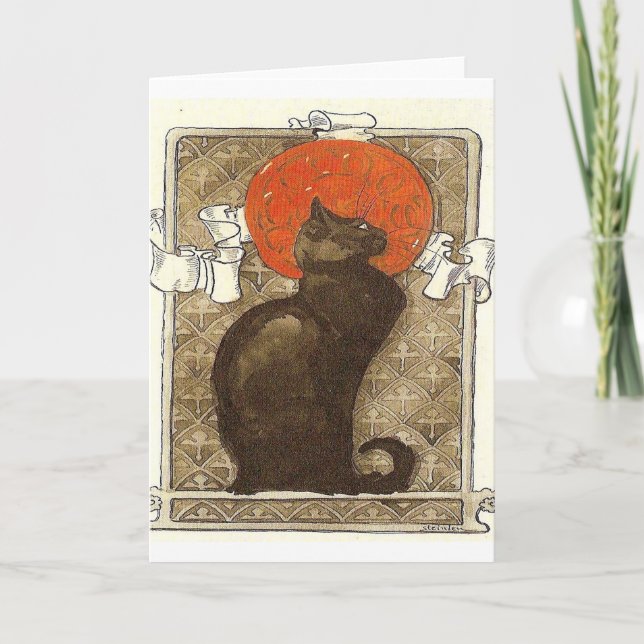 black cat French Vintage Card (Front)