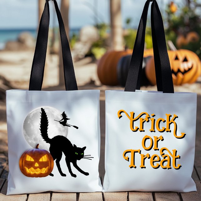 Black Cat Full Moon Adult Trick or Treat Tote (Creator Uploaded)
