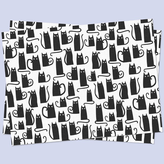 Black Cat Fun Tissue Paper (Black cat black and white tissue paper)