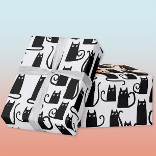 Black Cat Fun Wrapping Paper