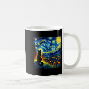 Black Cat Funny Cat Lover Mom Daddy Starry Night V Coffee Mug
