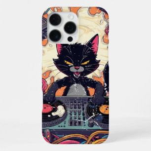 Black Cat Funny DJ Gift iPhone 16 Pro Max Case