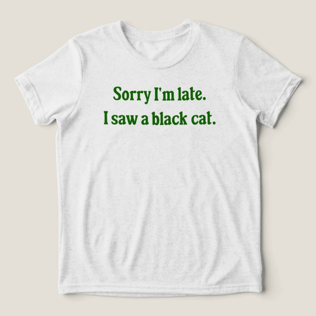Black Cat Funny Tri-Blend Shirt (Design Front)