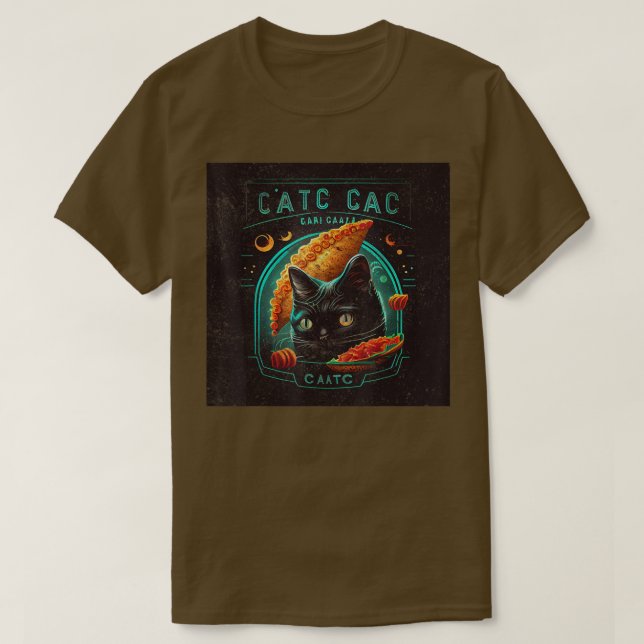 Black Cat Gaming Taco  T-Shirt (Design Front)