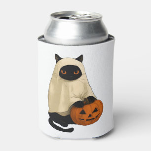 Black Cat Ghost with Pumpkin Essential T-Shirt Can Cooler