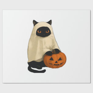 Black Cat Ghost with Pumpkin Essential T-Shirt Wrapping Paper