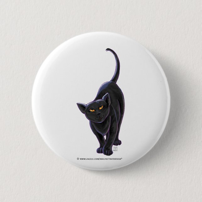 Black Cat Gifts & Accessories 6 Cm Round Badge (Front)