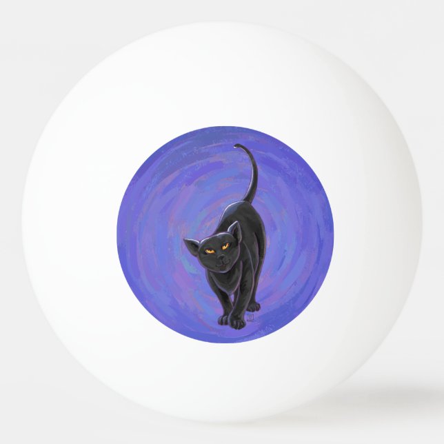 Black Cat Gifts & Accessories Ping Pong Ball (Back)