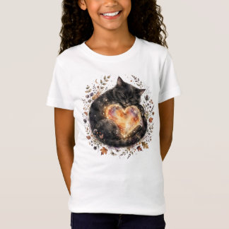 Black Cat Girls Kids T-Shirt