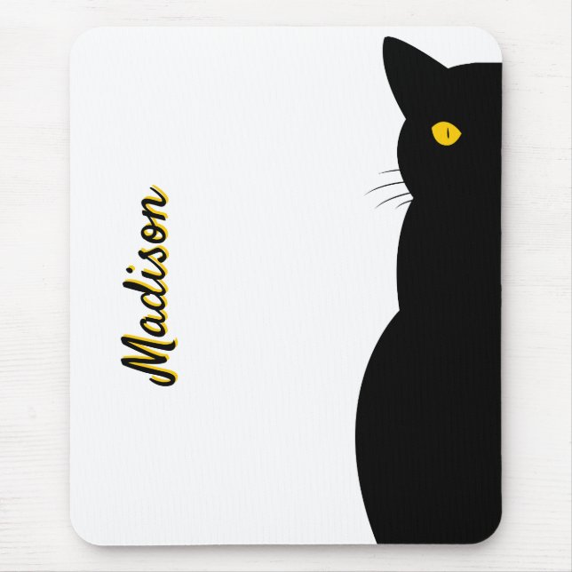 BLACK CAT Golden Eyes Customisable Mouse Pad (Front)