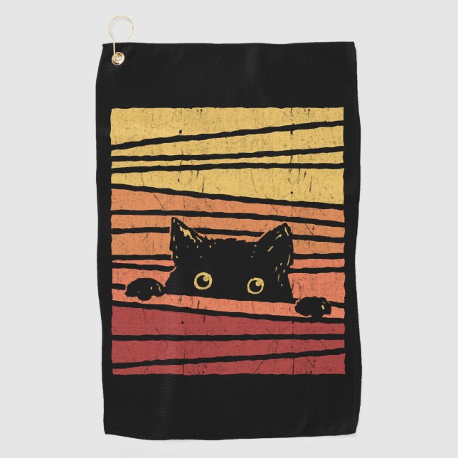 Black Cat                        Golf Towel (Front)