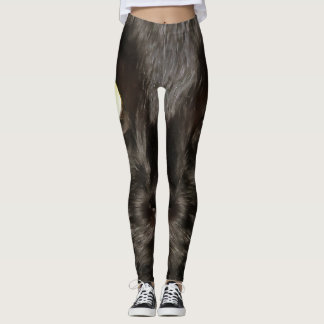 Black Cat Gorgeous Artistic Pet Portrait Leggings