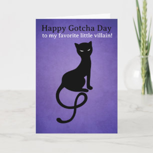 Black Cat Gotcha Day Card - Funny Void Cat Anniver