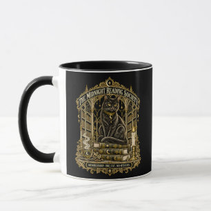 Black Cat Gothic Gold Midnight Reading Society Mug