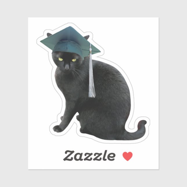 Black Cat Grad Sticker (Sheet)