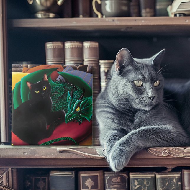  Black Cat Green Dragon Tile (Creator Uploaded)