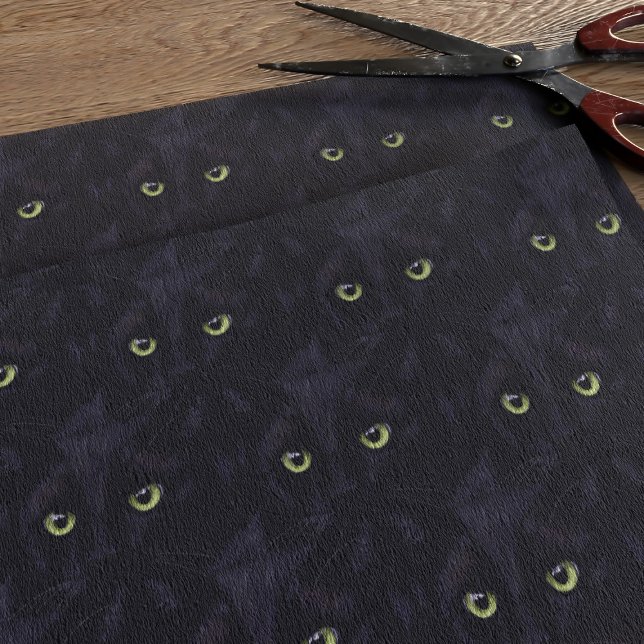 Black Cat Green Eyes Pattern Tissue Paper (Black Cat Green Eyes Pattern Tissue Paper just for you)